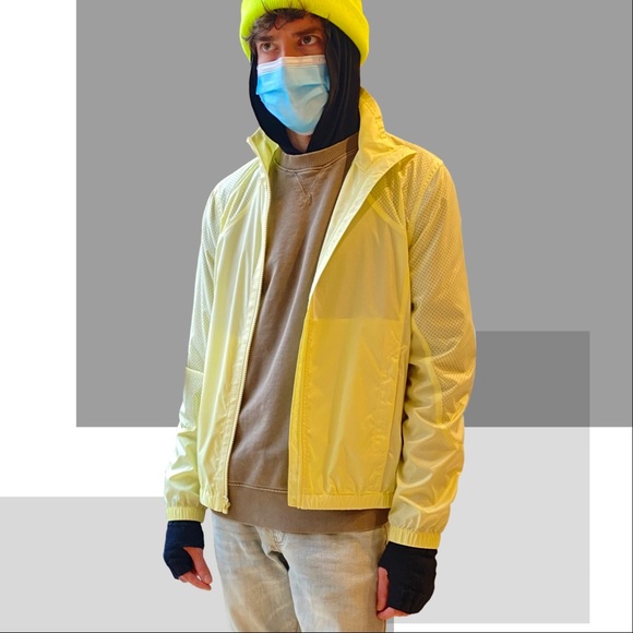 Neon Yellow Mesh Sport Jacket (S) - Picture 2 of 4